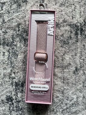 & Other Stories Braided Stretch Watch Band in Dusty Rose